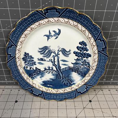 Real Old Blue Willow Plate, Asian Motif