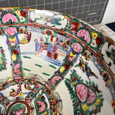 Chinese Rose Famille  Bowl Marked, Japanese Ware Decorated in Macau. NEAT!! I