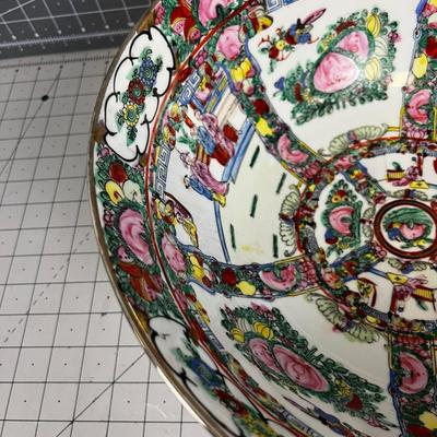 Chinese Rose Famille  Bowl Marked, Japanese Ware Decorated in Macau. NEAT!! I