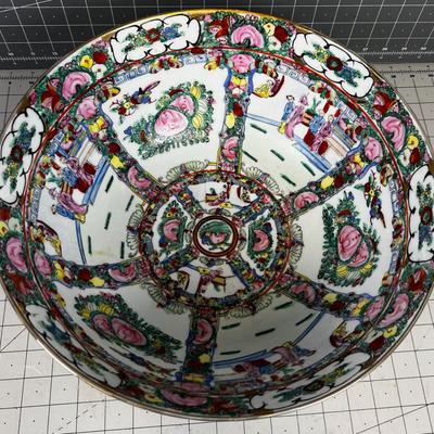 Chinese Rose Famille  Bowl Marked, Japanese Ware Decorated in Macau. NEAT!! I
