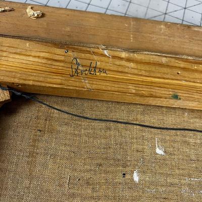 Signed Art Oil on Canvas,  Lady on the Street in the Spring