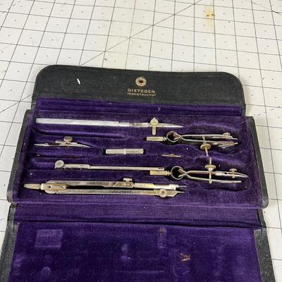 Old Drafting Set with Case, ANTIQUE 
