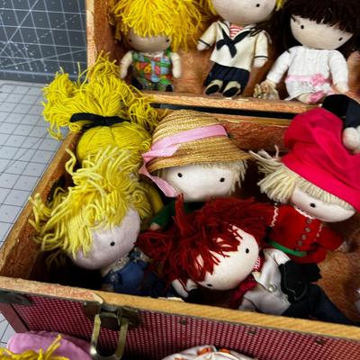 VINTAGE Pocket Dolls, by the CASE! In a Darling Carrying CASE!