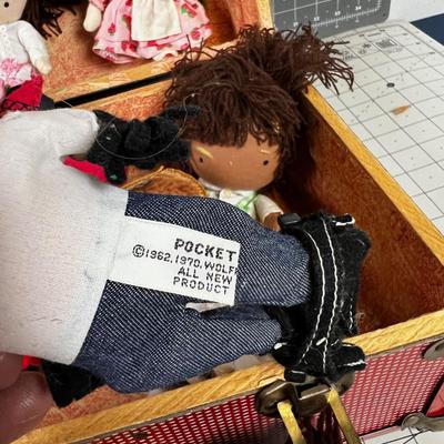 VINTAGE Pocket Dolls, by the CASE! In a Darling Carrying CASE!