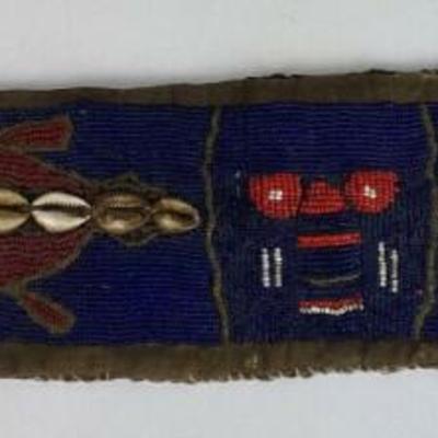 old AFRICAN BEADED SASH YORUBA TRIBAL ART NIGERIA 