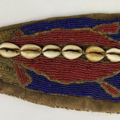 old AFRICAN BEADED SASH YORUBA TRIBAL ART NIGERIA 