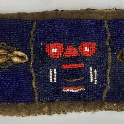 old AFRICAN BEADED SASH YORUBA TRIBAL ART NIGERIA 