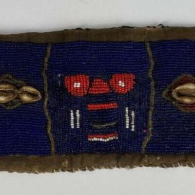 old AFRICAN BEADED SASH YORUBA TRIBAL ART NIGERIA 