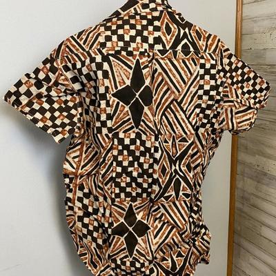 NEW ZEALAND MAORI Hawaiian Aloha Shirt adult medium 1950s handmade 
