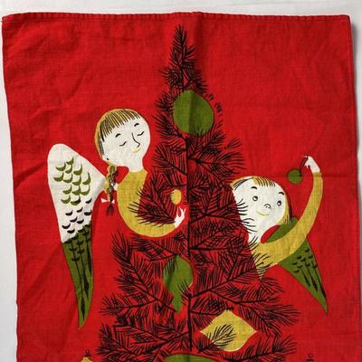 mid century modern holiday fabric design TAMMIS KEEFE NOEL ANGELS TEA TOWEL 