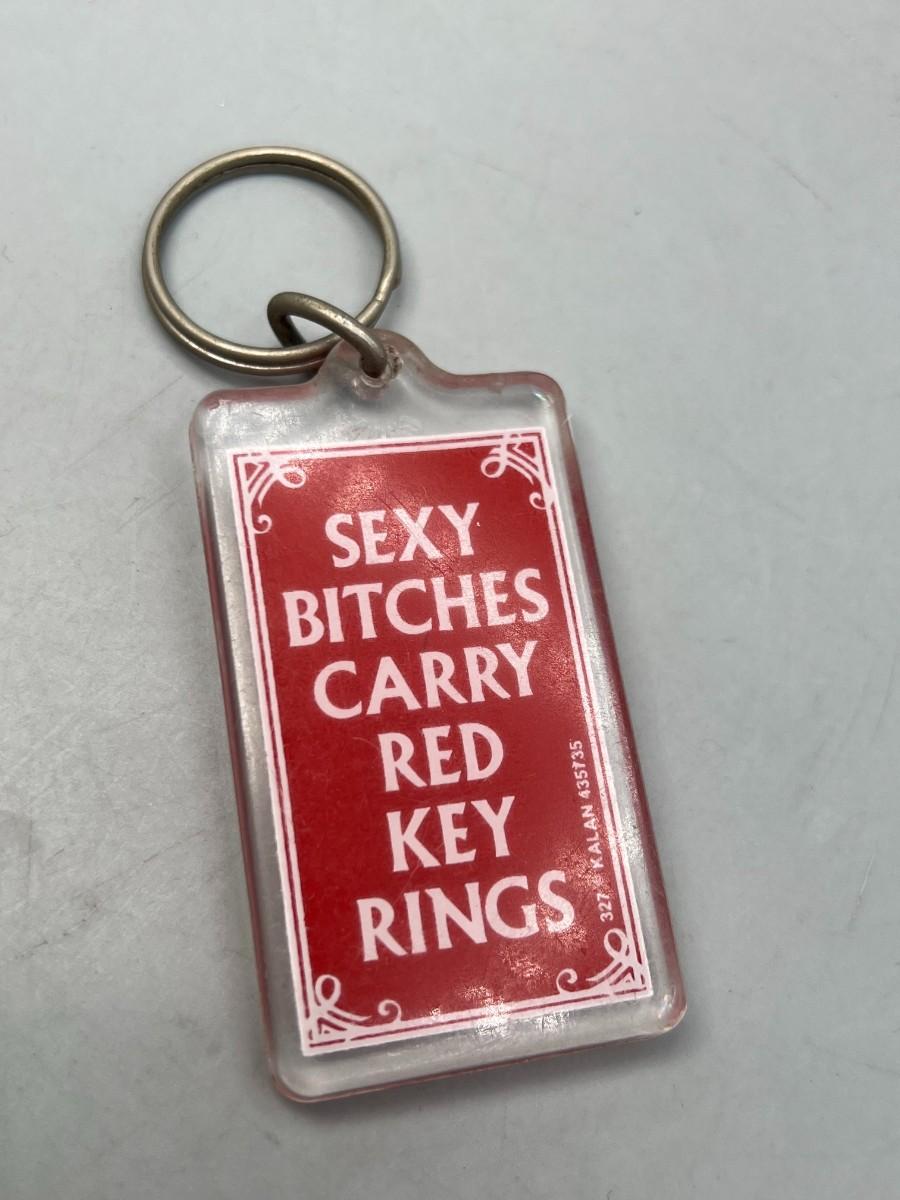 Vintage Kalan Funny Novelty Keychain Sexy Bitches Carry Red Keyrings ...