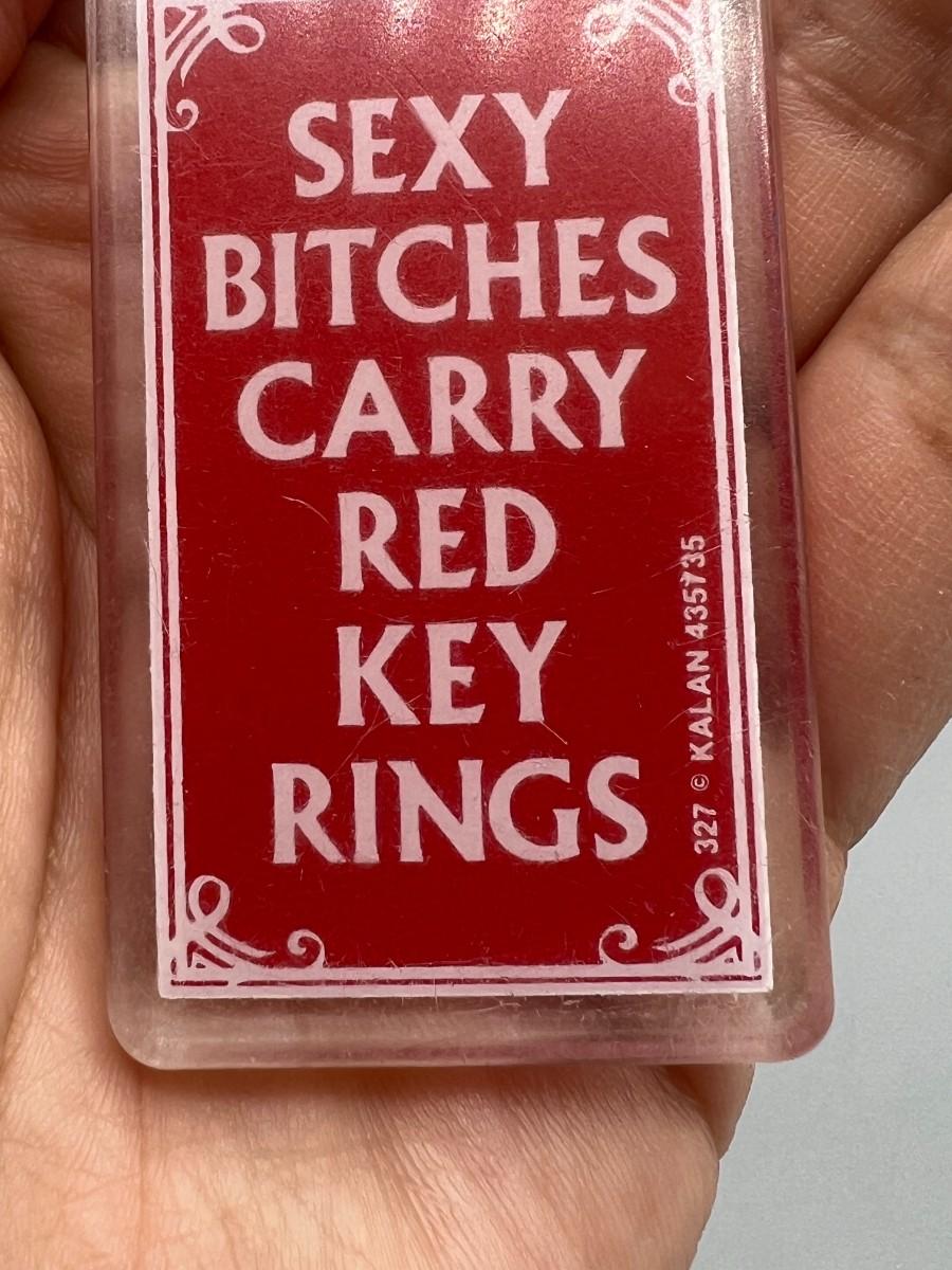 Vintage Kalan Funny Novelty Keychain Sexy Bitches Carry Red Keyrings ...