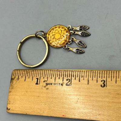 Vintage Metal Dreamcatcher Groovy Small  Keychain