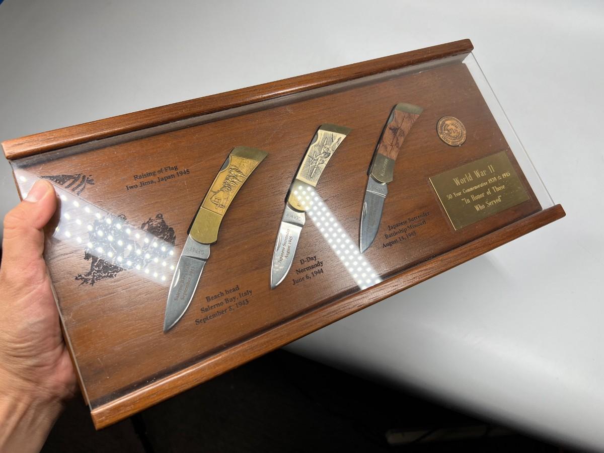 Military Folding Knife Set World War II 50 Year Commemorative 19391945
