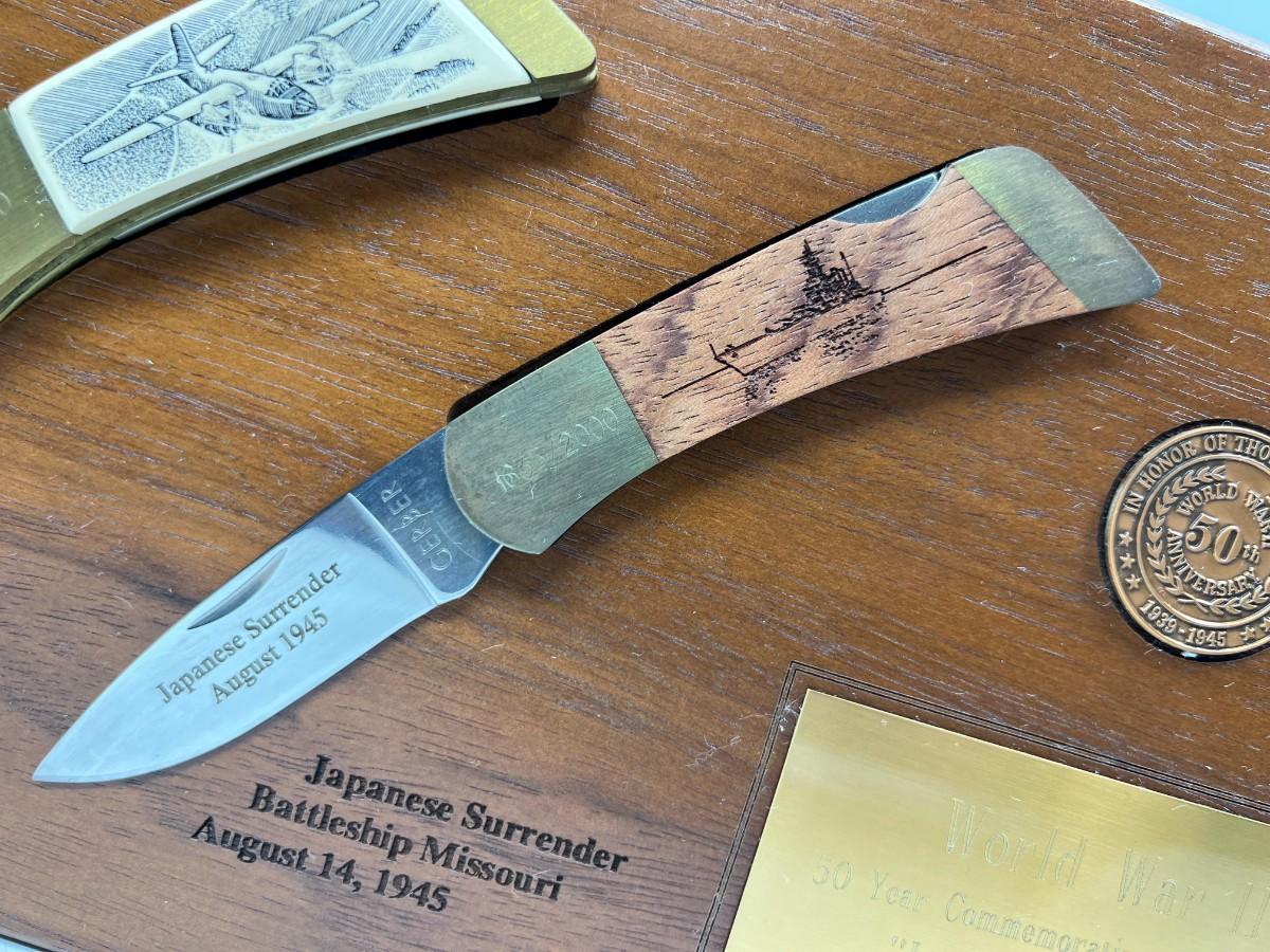 Military Folding Knife Set World War II 50 Year Commemorative 19391945