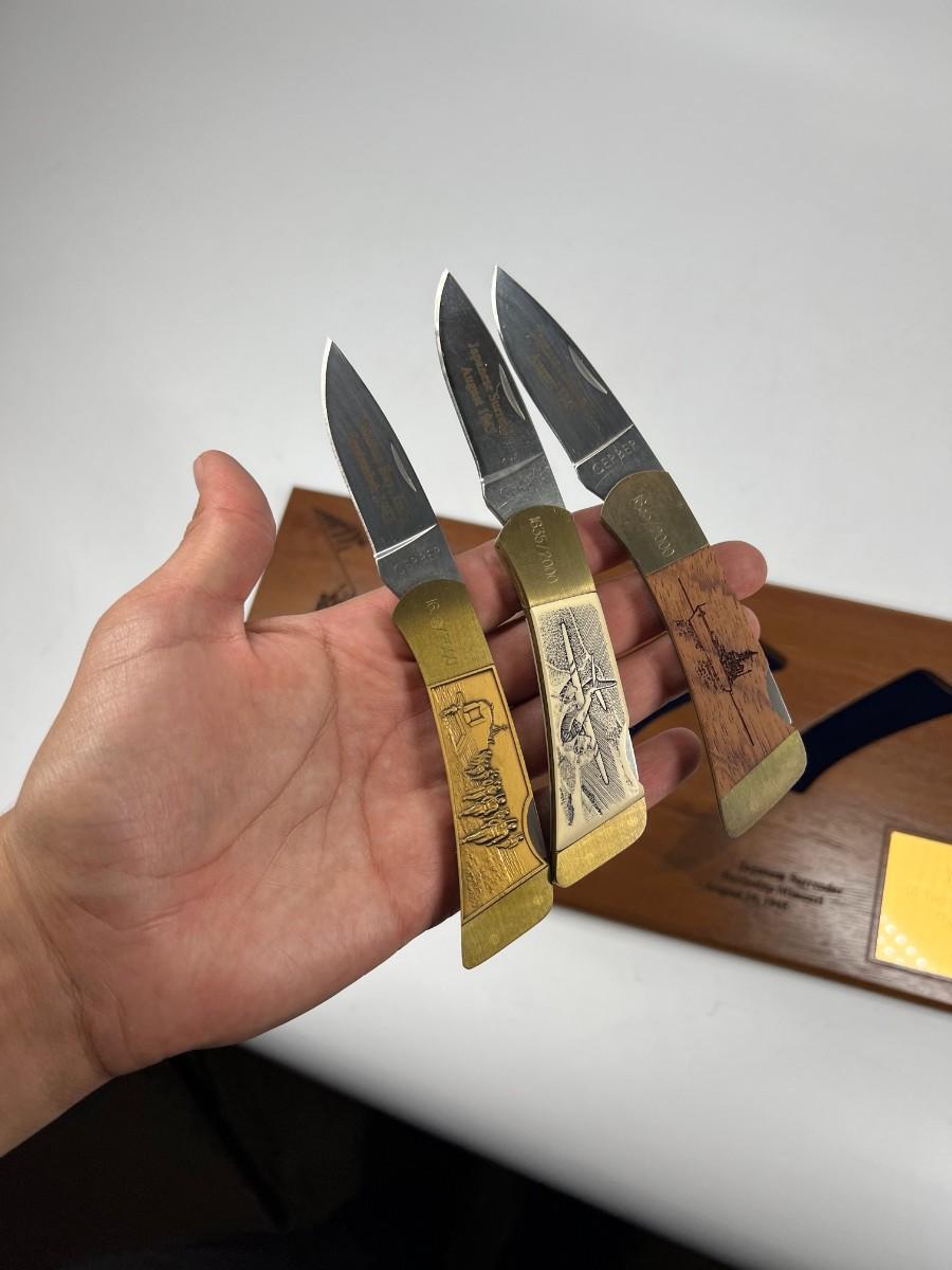 Military Folding Knife Set World War II 50 Year Commemorative 19391945