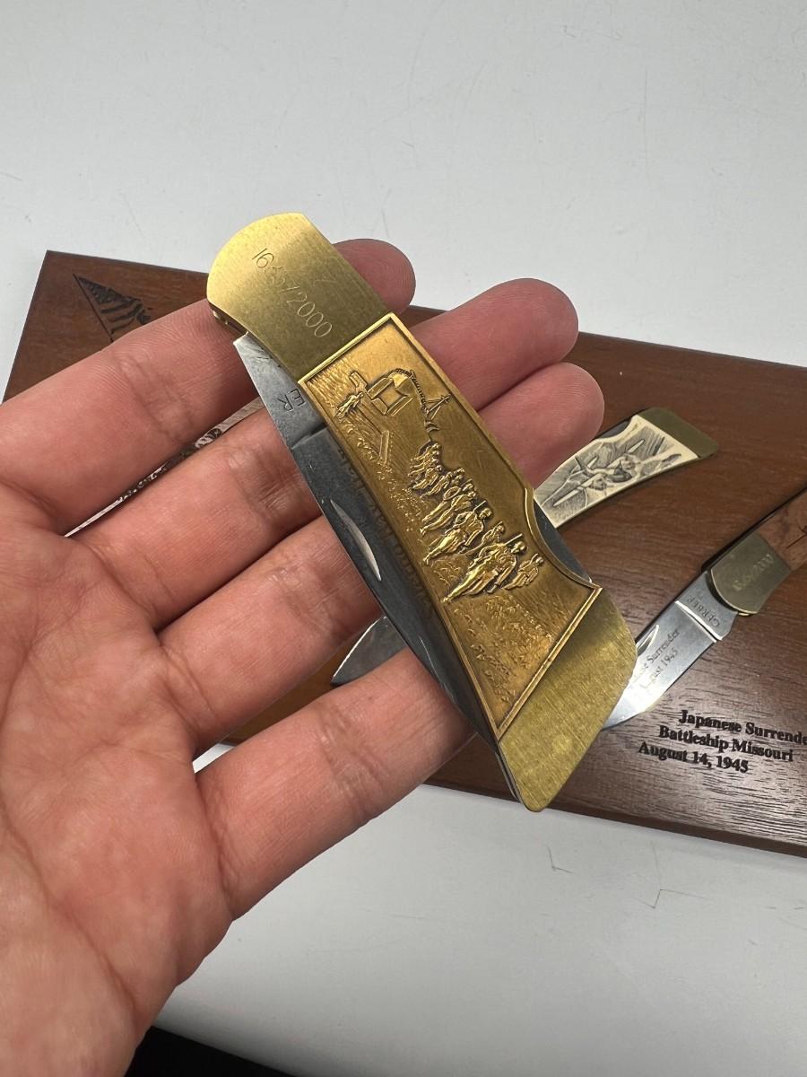 Military Folding Knife Set World War II 50 Year Commemorative 19391945