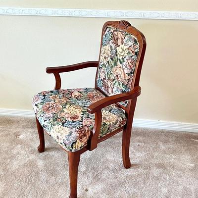 Pair (2) ~ Cherry Floral Upholstered Chairs