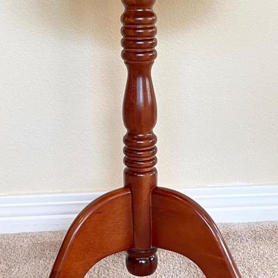 Wooden Pedestal Accent Table