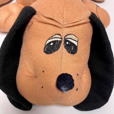 Vintage 80's Pound Puppy Plush Toy black ears brown body with black patches
