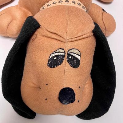 Vintage 80's Pound Puppy Plush Toy black ears brown body with black patches