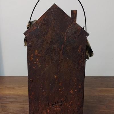 Tin candle holder house