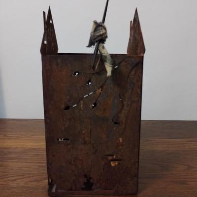 Tin candle holder house