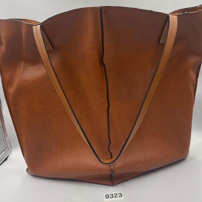 Brown Faux Leather Purse