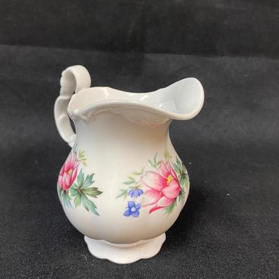 Vintage Royal Albert Bone China Miniature Personal Creamer Pitcher Pink and Blue Flowers
