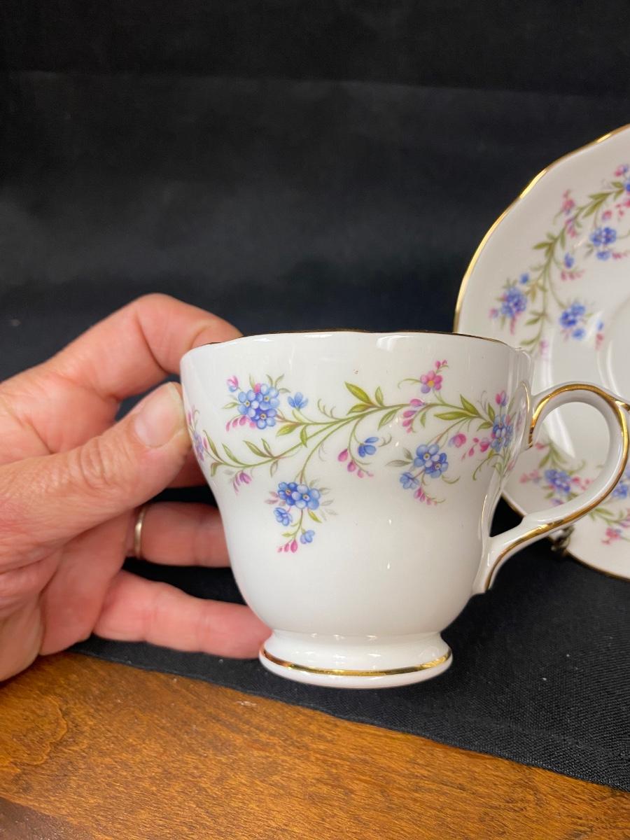 Vintage Duchess Bone China Tranquility Pattern Small Blue Floral Teacup