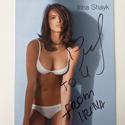 Irina Shayk signed photo card