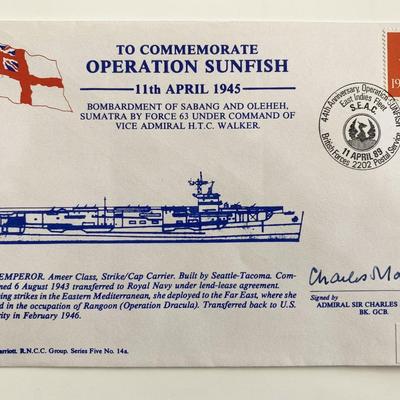 WWII Operation Sunfish Admiral Sir Charles Madden Signed Commemorative First Day Cover