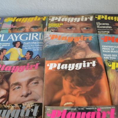 LOT 196 COLLECTION OF VINTAGE PLAYGIRL MAGAZINES (24 MAGAZINES)