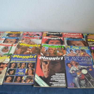 LOT 197. COLLECTION OF VINTAGE PLAYGIRL MAGAZINES (24 MAGAZINES)