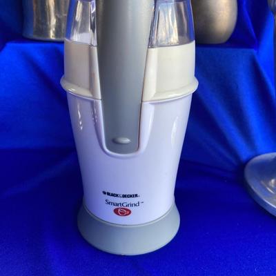 A VARIETY OF VINTAGE COFFEE POTS AND A COFFEE GRINDER TO TRY THEM OUT WITH
