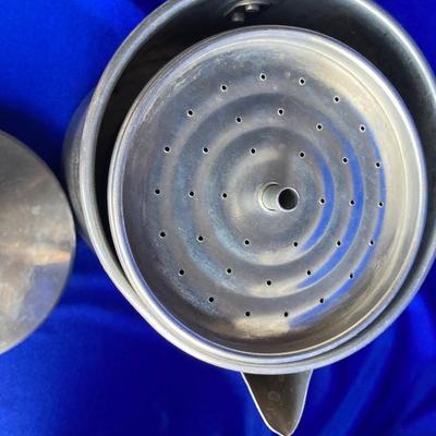 A VARIETY OF VINTAGE COFFEE POTS AND A COFFEE GRINDER TO TRY THEM OUT WITH