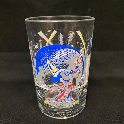 Collectible Walt Disney Remember the Magic 25th Anniversary Mickey Mouse Epcot Drink Glass