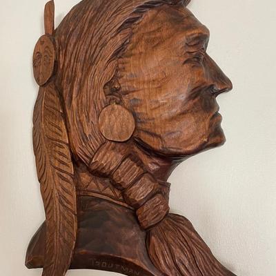 17â€ Native American wood piece