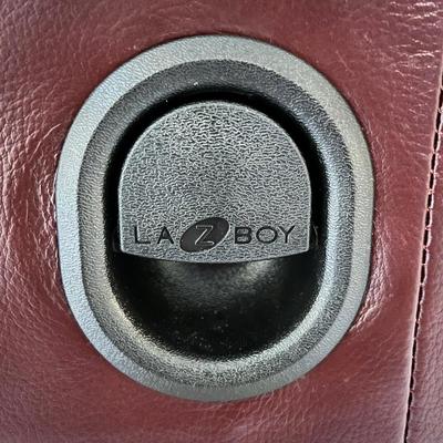 LAZ-BOY  ~ Leather Reclining Sectional ~ Dark Burgundy ~ Excellent