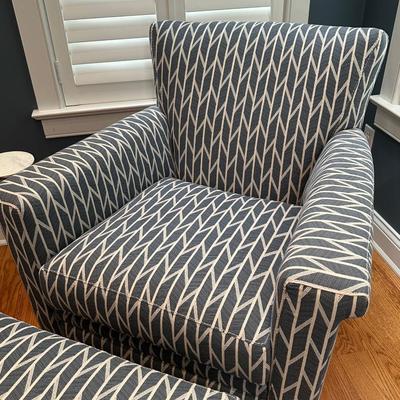 Crate and Barrel swivel chair and ottoman