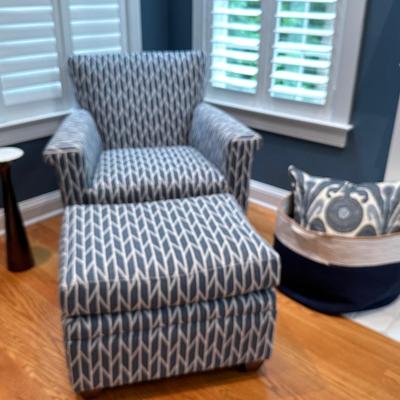Crate and Barrel swivel chair and ottoman