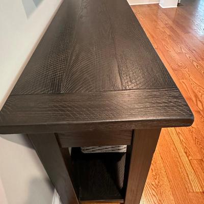 Pottery Barn black buffet table