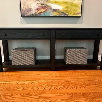Pottery Barn black buffet table