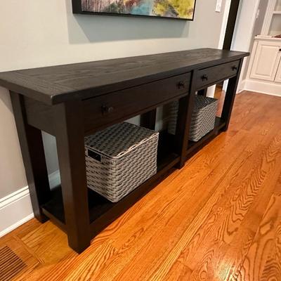 Pottery Barn black buffet table