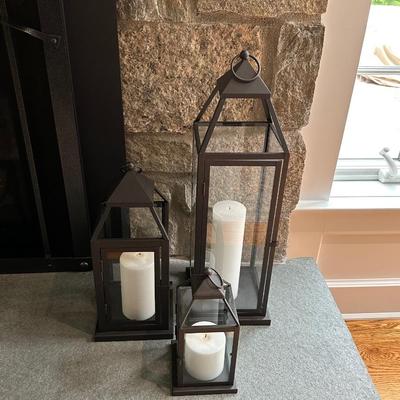3 Pottery Barn lanterns
