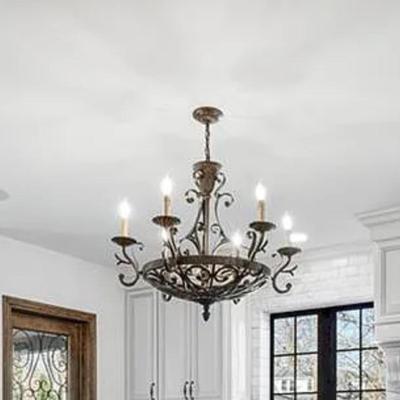 La Romantica 32 1/2" Wide Bronze 6-Light Chandelier