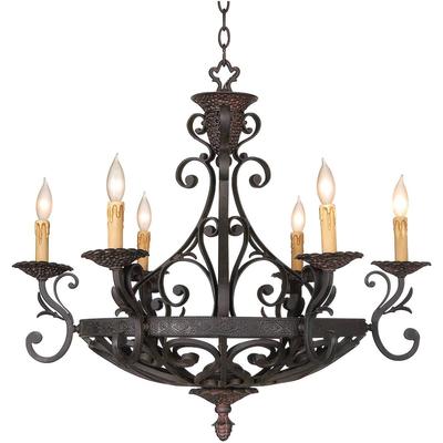 La Romantica 32 1/2" Wide Bronze 6-Light Chandelier