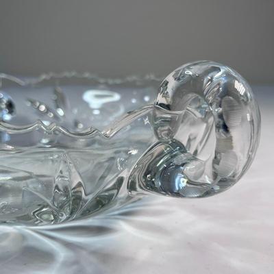 VINTAGE CUT CRYSTAL BOWL WITH HANDLES