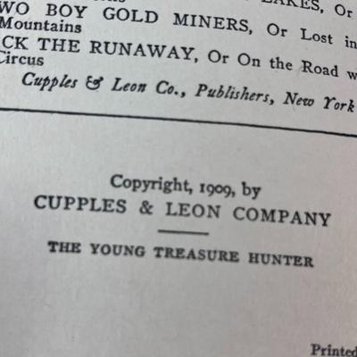 YOUNG TREASURE HUNTER YEAR 1909 ADOLESCENT READERS BOOK