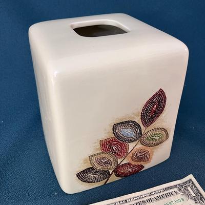 TISSUE BOX COVER â€œMOSAIC LEAVESâ€ PATTERN 